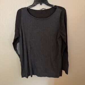 FABIANA FILIPPI Dark Grey 100% Wool Elbow Patch Sweater Long Sleeve US XL